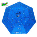Mini ventilador de pesca dobrável dupla para a cabeça galvanizada fria pequena parasol de resfriamento externo com guarda -chuva de chapéu de luz LED para adulto